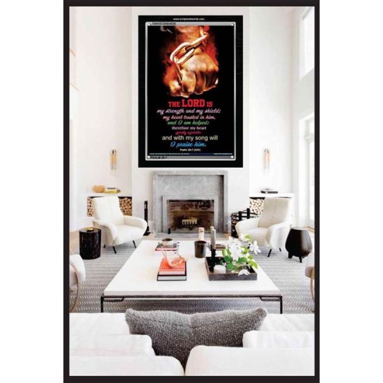 WITH MY SONG WILL I PRAISE HIM   Framed Sitting Room Wall Decoration   (GWASCEND4538)   