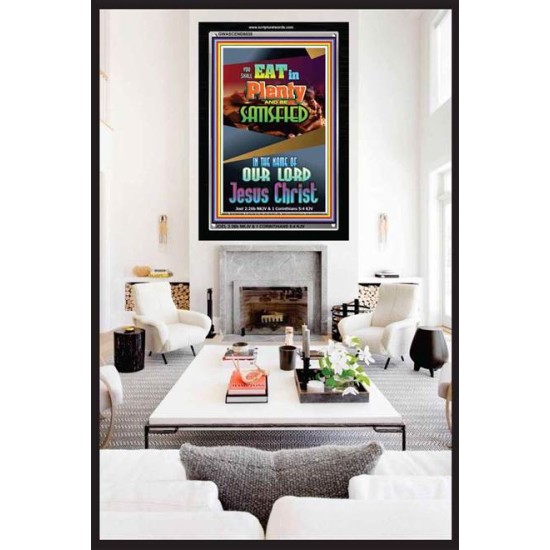 YOU SHALL EAT IN PLENTY   Bible Verses Frame for Home   (GWASCEND8038)   