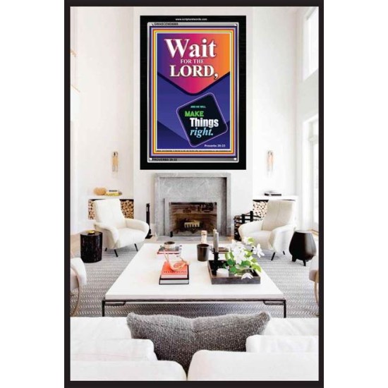 WAIT FOR THE LORD   Framed Scriptural Dcor   (GWASCEND8069)   