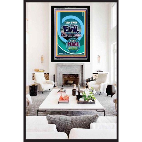 TURN AWAY FROM EVIL   Encouraging Bible Verses Framed   (GWASCEND8082)   