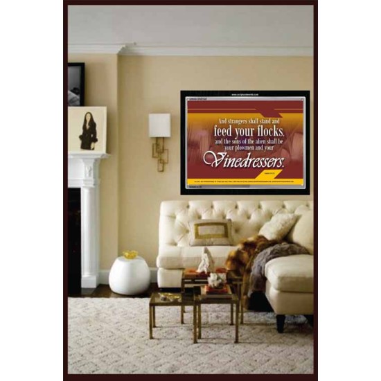 STRANGERS SHALL STAND AND FEED YOUR FLOCKS   Bible Verse Frame Art Prints   (GWASCEND1547)   