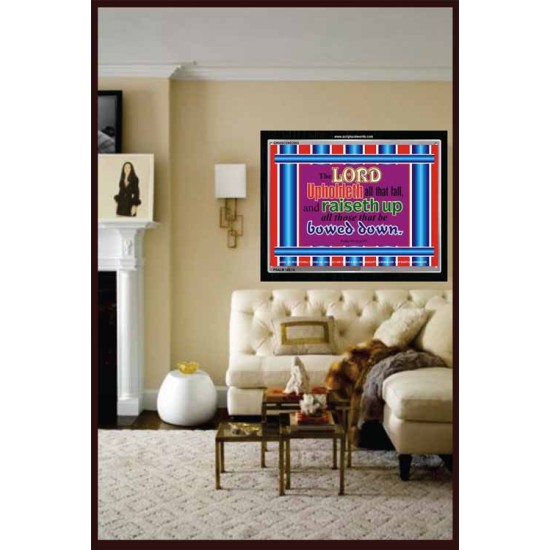 THE LORD UPHOLDETH ALL THAT FALL   Modern Christian Wall Dcor Frame   (GWASCEND2002)   