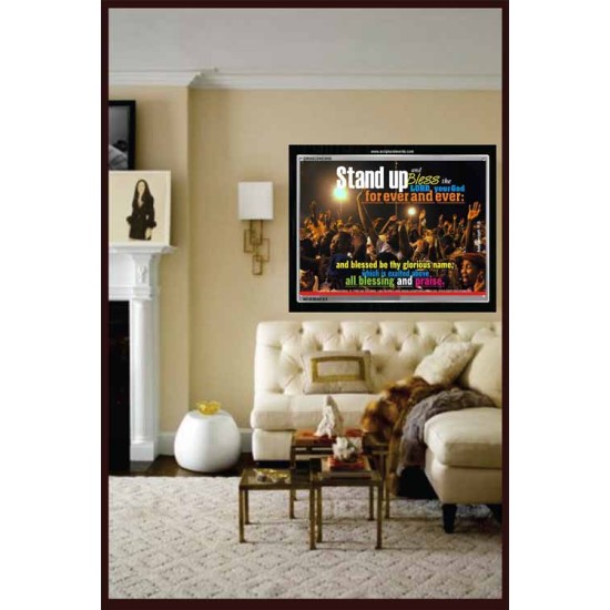 ALL BLESSING AND PRAISE   Frame Scriptural Wall Art   (GWASCEND3555)   