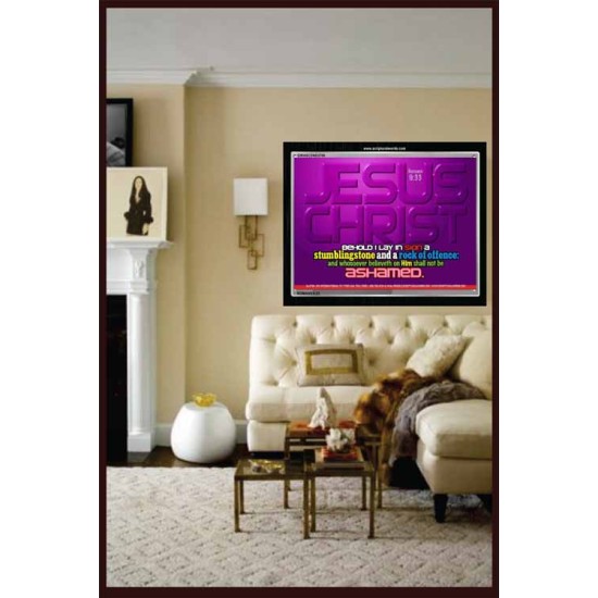 WHOSOEVER BELIEVETH ON HIM SHALL NOT BE ASHAMED   Custom Frame Inspiration Bible Verse   (GWASCEND3706)   