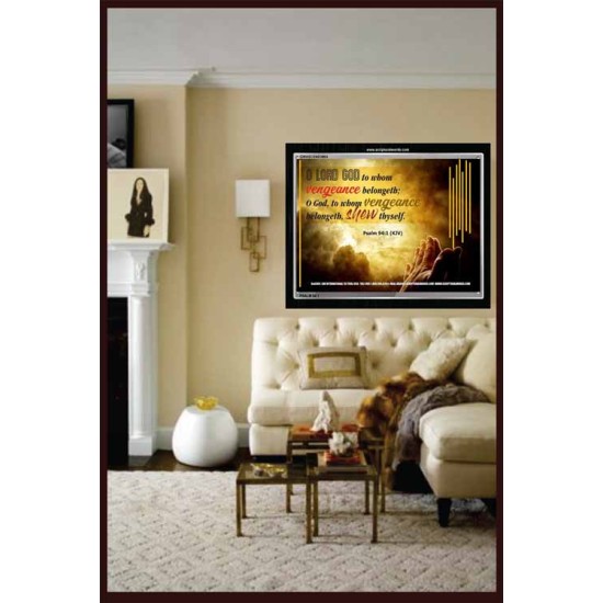 VENGEANCE BELONGS TO GOD   Acrylic Glass Frame Scripture Art   (GWASCEND3904)   