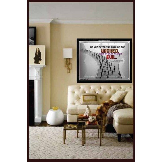 THE PATH OF THE WICKED   Christian Artwork Acrylic Glass Frame   (GWASCEND4014)   