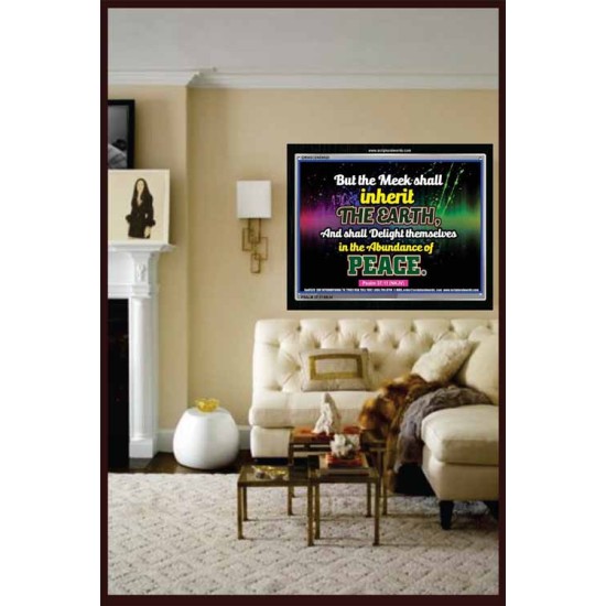 THE MEEK SHALL INHERIT THE EARTH   Large Frame Scripture Wall Art   (GWASCEND6520)   