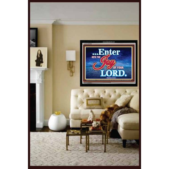 THE JOY OF THE LORD   Large Framed Scripture Wall Art   (GWASCEND7401)   