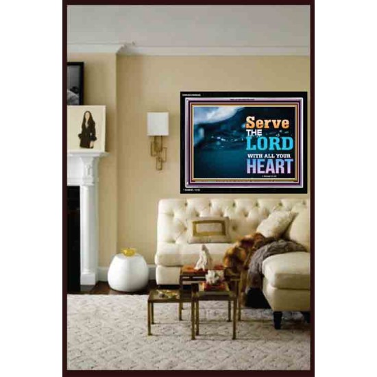 WITH ALL YOUR HEART   Framed Religious Wall Art    (GWASCEND8846L)   