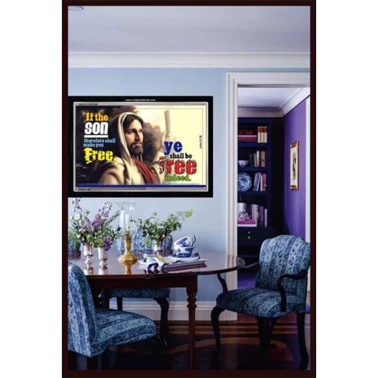 THE SON SHALL MAKE YOU FREE   Bible Verse Framed for Home Online   (GWASCEND3589)   