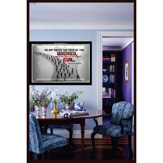 THE PATH OF THE WICKED   Christian Artwork Acrylic Glass Frame   (GWASCEND4014)   