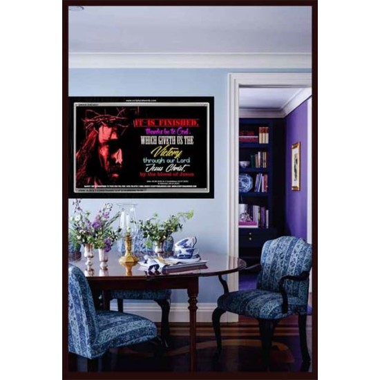VICTORY BY THE BLOOD OF JESUS   Bible Scriptures on Love Acrylic Glass Frame   (GWASCEND4021)   