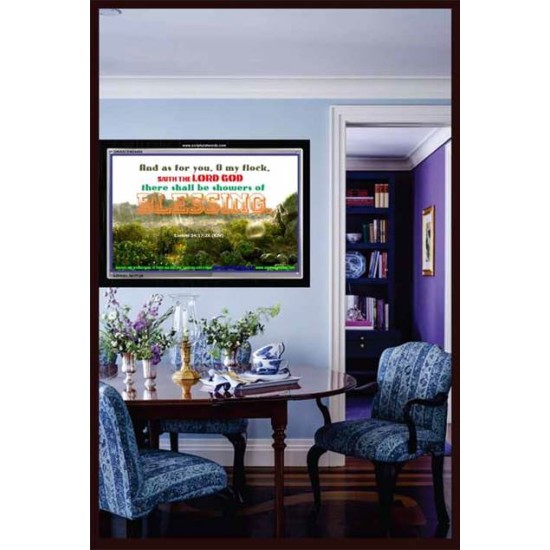 SHOWERS OF BLESSING   Unique Bible Verse Frame   (GWASCEND4404)   