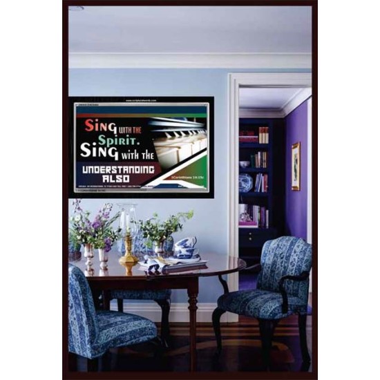 SINGING   Contemporary Christian Wall Art Acrylic Glass frame   (GWASCEND5464)   