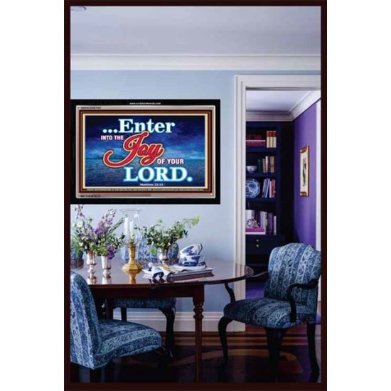 THE JOY OF THE LORD   Large Framed Scripture Wall Art   (GWASCEND7401)   