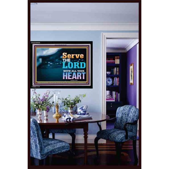 WITH ALL YOUR HEART   Framed Religious Wall Art    (GWASCEND8846L)   