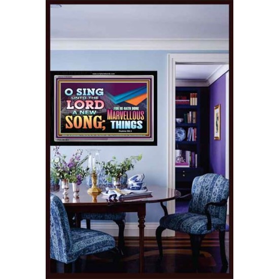 SING UNTO THE LORD   Bible Verses Wall Art Acrylic Glass Frame   (GWASCEND8893)   