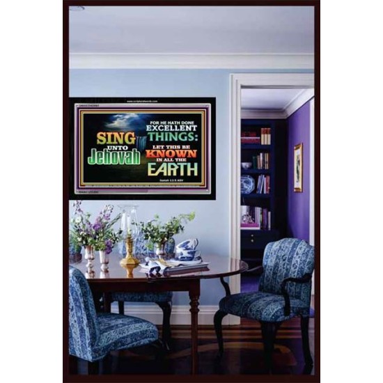 SING UNTO JEHOVAH   Acrylic Glass framed scripture art   (GWASCEND8901)   