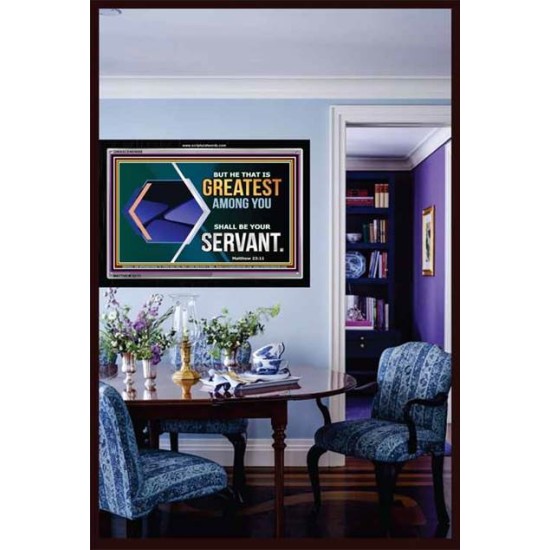 THE GREATEST SHALL BE SERVANT   Framed Children Room Wall Decoration   (GWASCEND9085)   