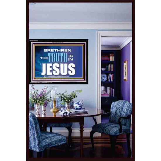 THE TRUTH IS IN JESUS   Large Frame Scripture Wall Art   (GWASCEND9292)   