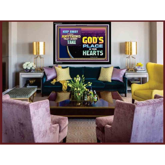 WHAT IS GOD'S PLACE IN YOUR HEART   Large Framed Scripture Wall Art   (GWASCEND9379)   