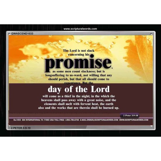 THE LORD IS NOT SLACK CONCERNING HIS PROMISES   Bible Verse Frame for Home Online   (GWASCEND1033)   