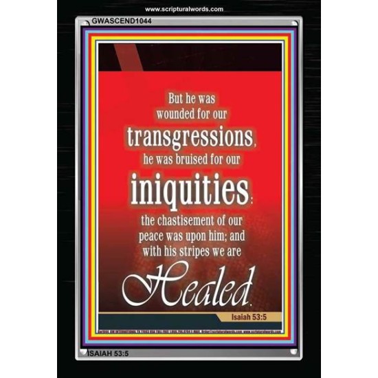 WOUNDED FOR OUR TRANSGRESSIONS   Acrylic Glass Framed Bible Verse   (GWASCEND1044)   