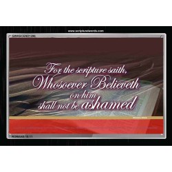 WHOSOEVER BELIEVETH   Custom Framed Scriptural ArtWork   (GWASCEND1296)   "33x25"