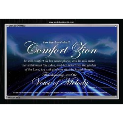 THE LORD SHALL COMFORT ZION   Framed Bible Verse Online   (GWASCEND1532)   