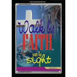 WALK BY FAITH   Inspirational Wall Art Wooden Frame   (GWASCEND1631)   "25x33"