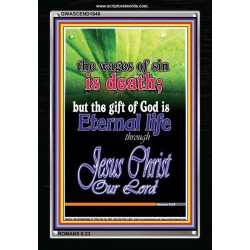 WAGES OF SIN IS DEATH   Christian Paintings Acrylic Glass Frame   (GWASCEND1640)   "25x33"