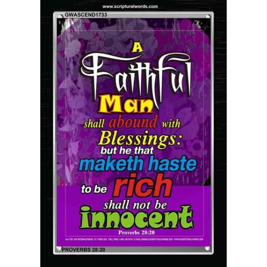 A FAITHFUL MAN   Framed Scripture Art   (GWASCEND1733)   