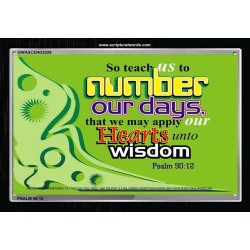 TEACH US TO NUMBER OUR DAYS   Biblical Art Acrylic Glass Frame   (GWASCEND2026)   