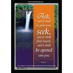 ASK, SEEK, KNOCK AND YOU SHALL RECEIVE   Framed Lobby Wall Decoration   (GWASCEND244)   