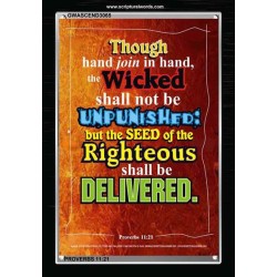 THE RIGHTEOUS SHALL BE DELIVERED   Modern Christian Wall Dcor Frame   (GWASCEND3065)   