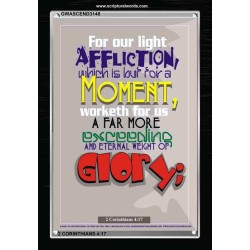 AFFLICTION WHICH IS BUT FOR A MOMENT   Inspirational Wall Art Frame   (GWASCEND3148)   "25x33"