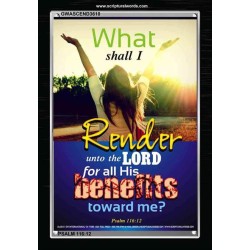 ALL HIS BENEFITS   Bible Verse Acrylic Glass Frame   (GWASCEND3610)   