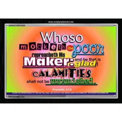 WHOSO MOCKETH THE POOR   Frame Scriptural Dcor   (GWASCEND3629)   "33x25"