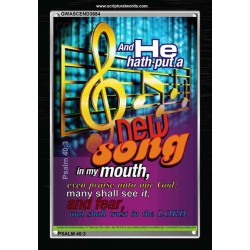 A NEW SONG IN MY MOUTH   Framed Office Wall Decoration   (GWASCEND3684)   