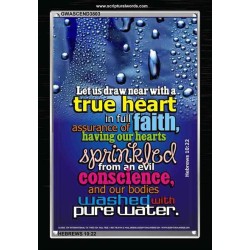 TRUE HEART   Large Frame Scriptural Wall Art   (GWASCEND3803)   "25x33"