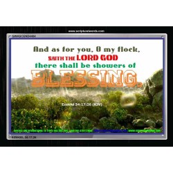 SHOWERS OF BLESSING   Unique Bible Verse Frame   (GWASCEND4404)   