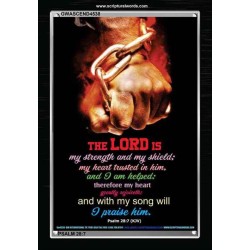 WITH MY SONG WILL I PRAISE HIM   Framed Sitting Room Wall Decoration   (GWASCEND4538)   "25x33"