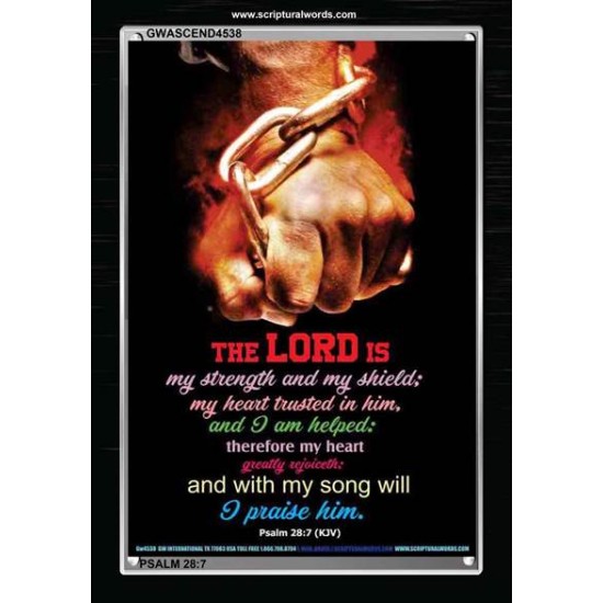 WITH MY SONG WILL I PRAISE HIM   Framed Sitting Room Wall Decoration   (GWASCEND4538)   