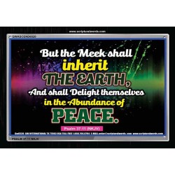 THE MEEK SHALL INHERIT THE EARTH   Large Frame Scripture Wall Art   (GWASCEND6520)   