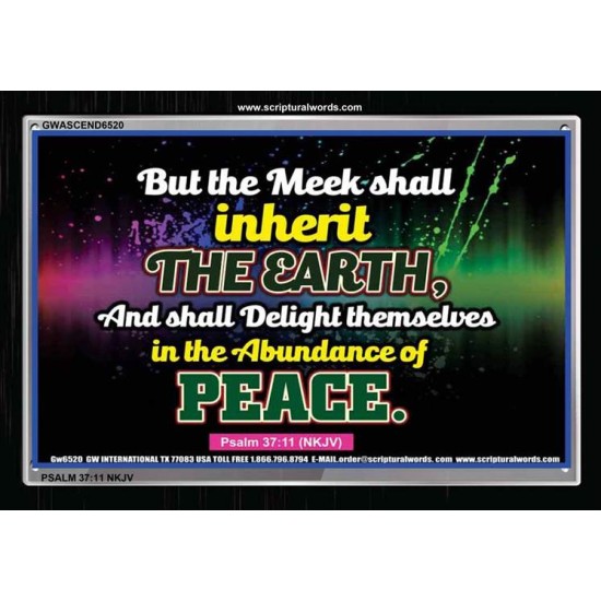 THE MEEK SHALL INHERIT THE EARTH   Large Frame Scripture Wall Art   (GWASCEND6520)   