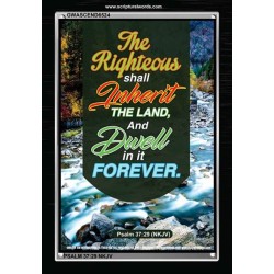 THE RIGHTEOUS SHALL INHERIT THE LAND   Contemporary Christian Poster   (GWASCEND6524)   