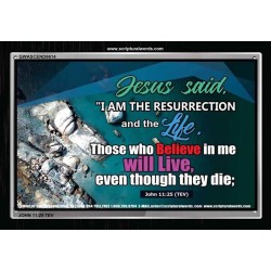 THE RESURRECTION AND THE LIFE   Framed Bible Verse   (GWASCEND6614)   