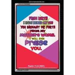 YOU BROUGHT ME FROM MY MOTHERS WOMB   Biblical Art Acrylic Glass Frame    (GWASCEND6883)   