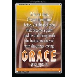 WHO ART THOU O GREAT MOUNTAIN   Bible Verse Frame Online   (GWASCEND716)   "25x33"