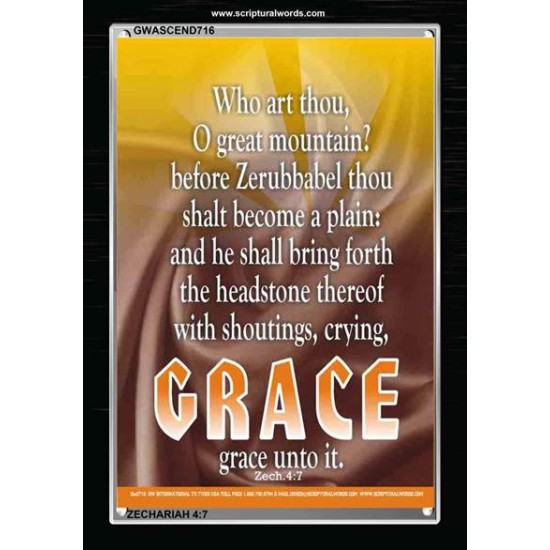 WHO ART THOU O GREAT MOUNTAIN   Bible Verse Frame Online   (GWASCEND716)   